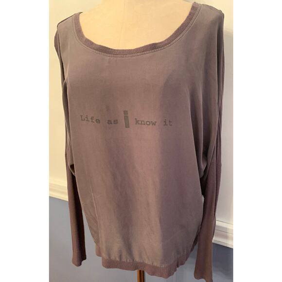 Large Buffalo Jeans Women's Lightweight Silk Sheer "Life as I Know It" Top - Picture 3 of 8